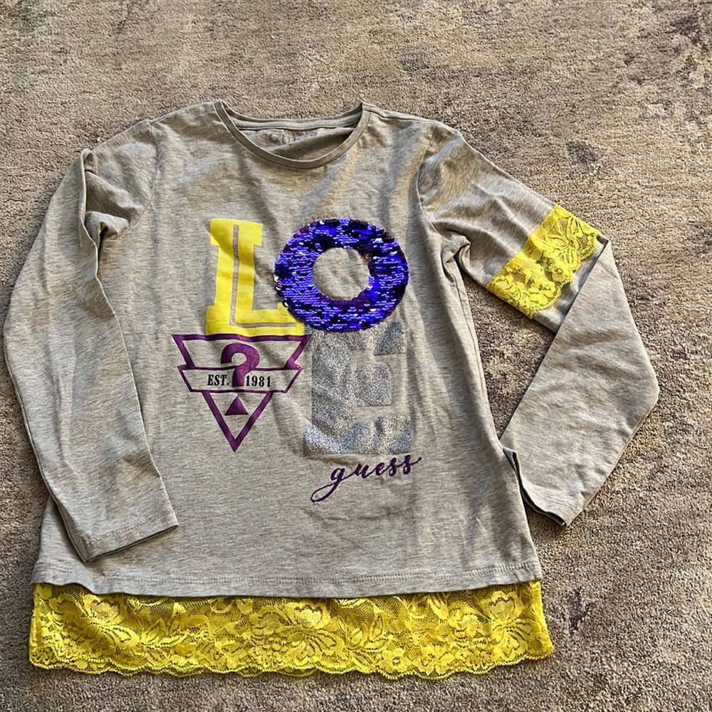 Girls long sleeve top by Guess size 8